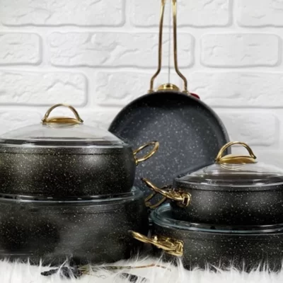 سرویس قابلمه 10 پارچه گرانیتی خمره ای PMT