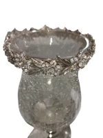 شمعدان شیشه ترک فلزی سیلور کد 3415 - Image 3