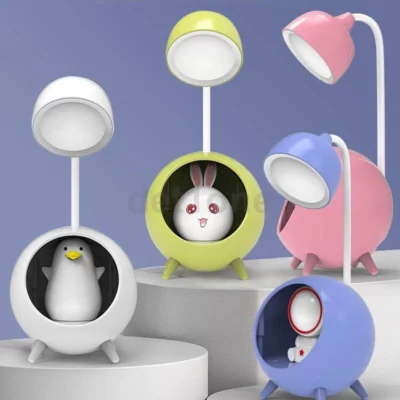 چراغ مطالعه کودک طرح فضانورد و خرگوش